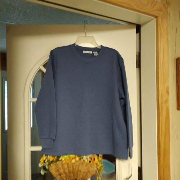 New Hasting & Smith Blue Diamond Designed Long Sleeve Top Women's M - Picture 1 of 2